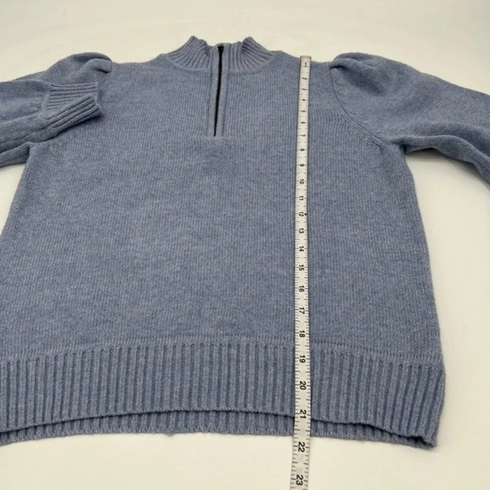 Universal Thread Sweater 1/4 Zip Puff Sleeve Mock Neck Pullover - Picture 10 of 10